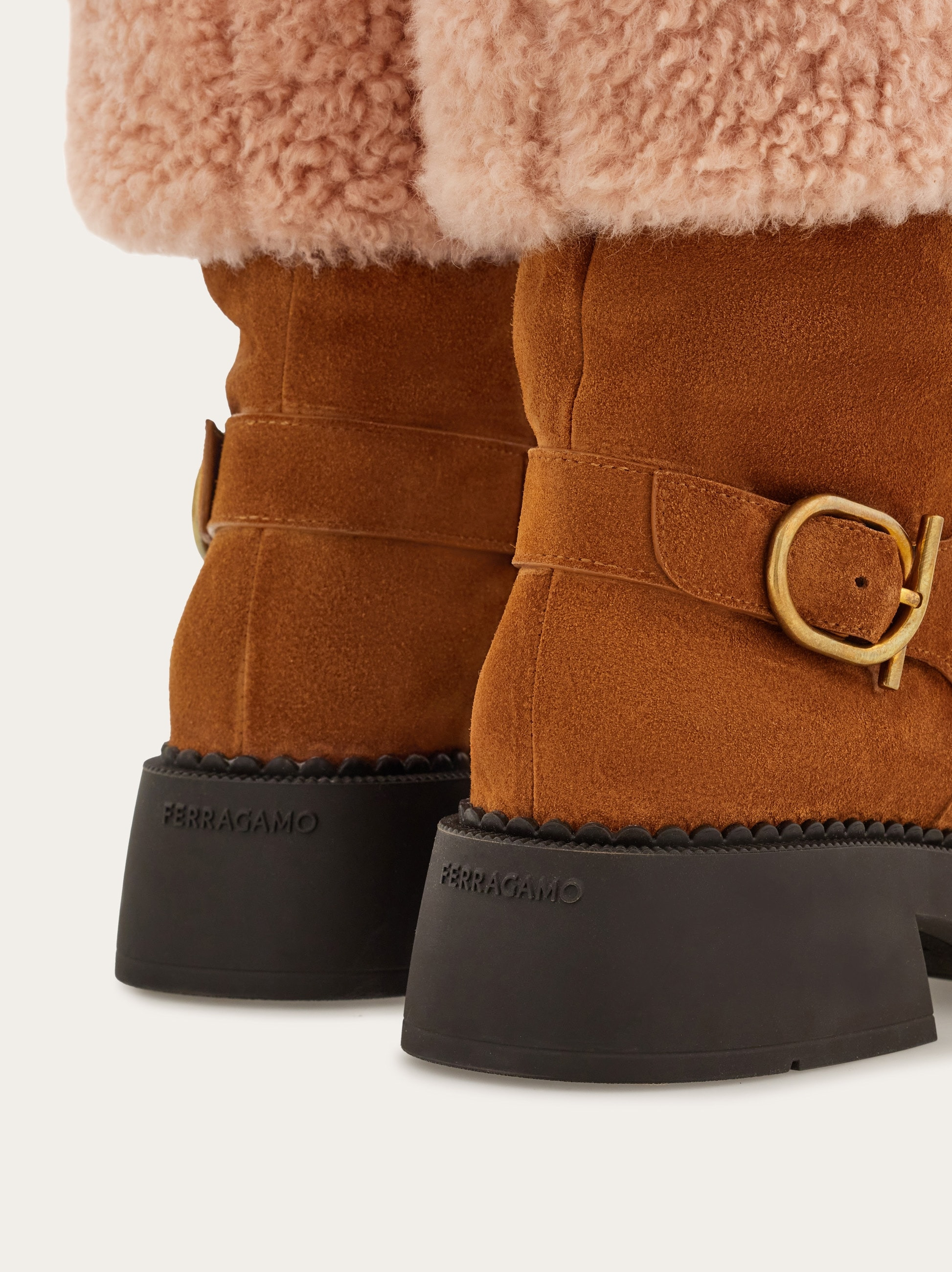 Ankle boot with chunky shearling detail - 8