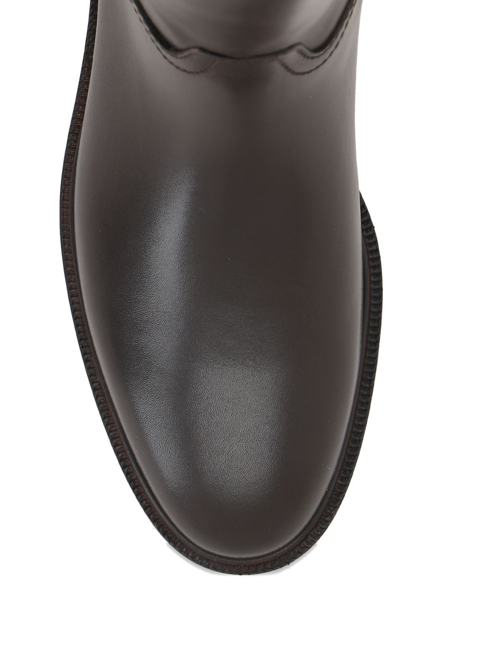 side-zip calf leather boots - 4