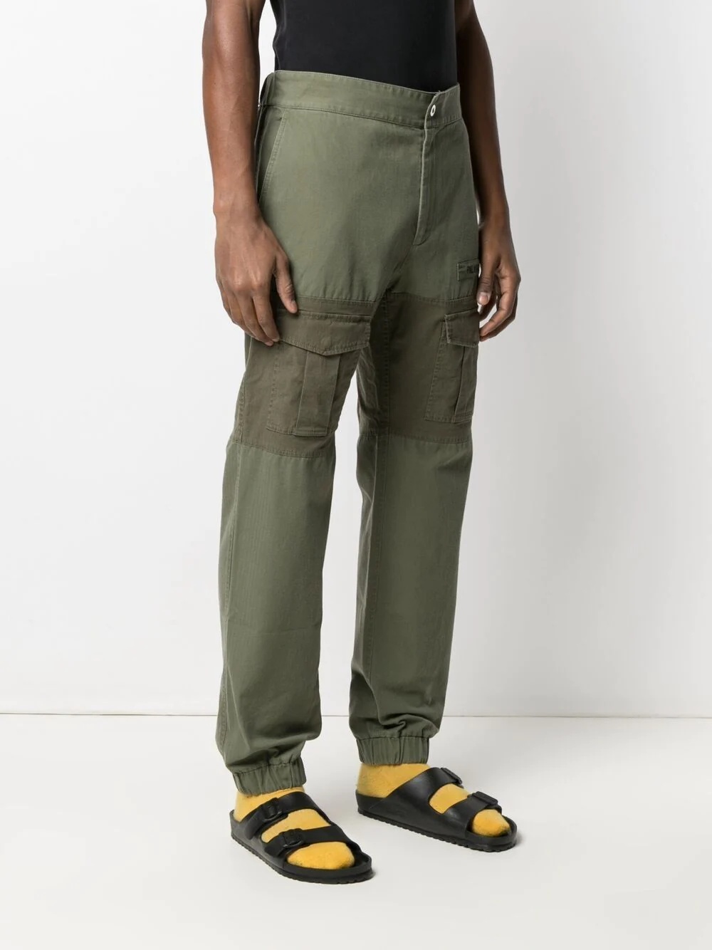 logo-patch cargo trousers - 3