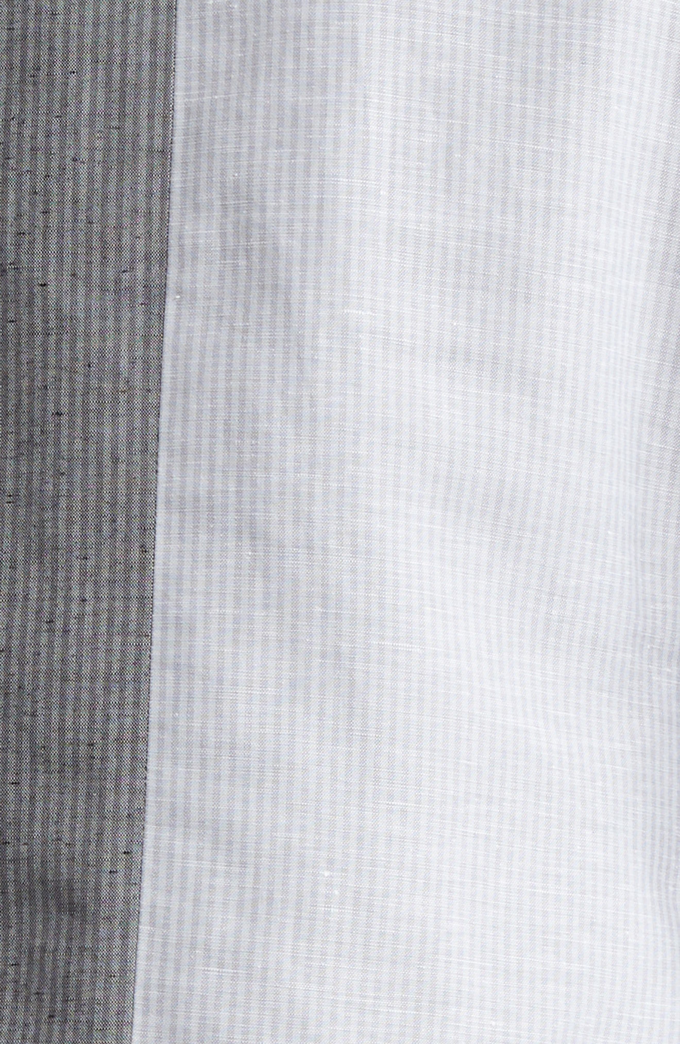 Thom Browne Fit 1 Stripe Patchwork Linen & Cotton Sport Coat with Armbands in Light Grey at Nordstro - 5