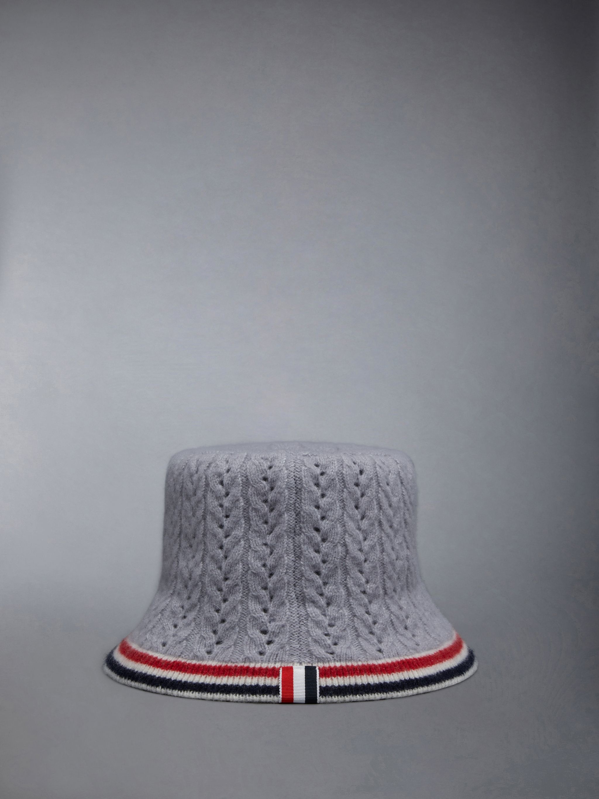 Wool Silk Cashmere Pointelle Stripe Bucket Hat - 2