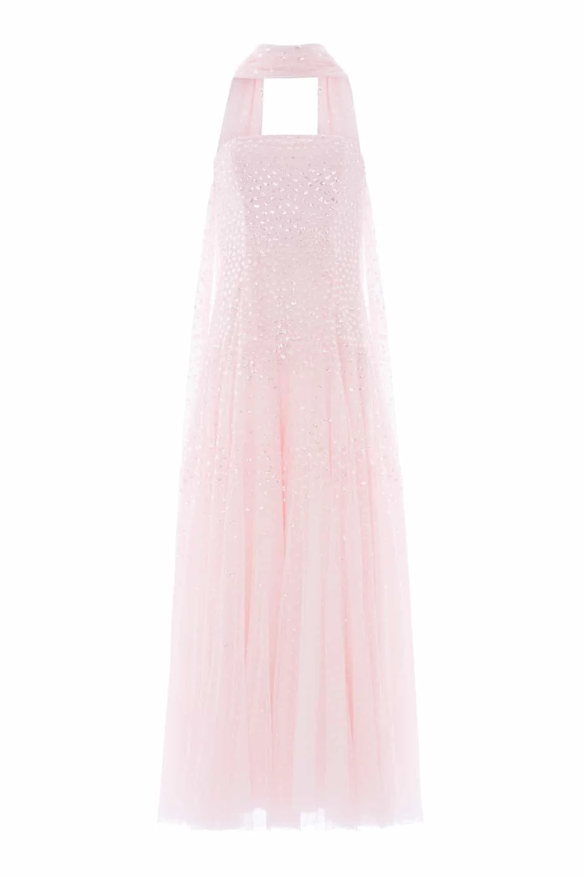 Sunrise Sequin Strapless Cape Gown - 1