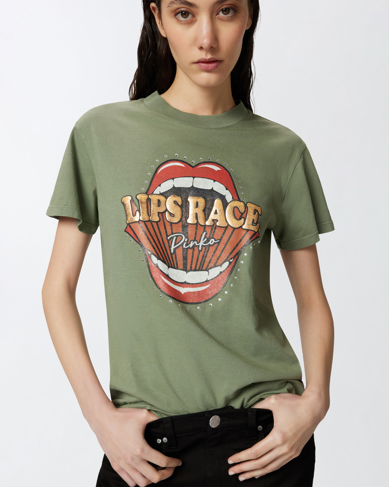 LIPS RACE MOUTH PRINT T-SHIRT 5