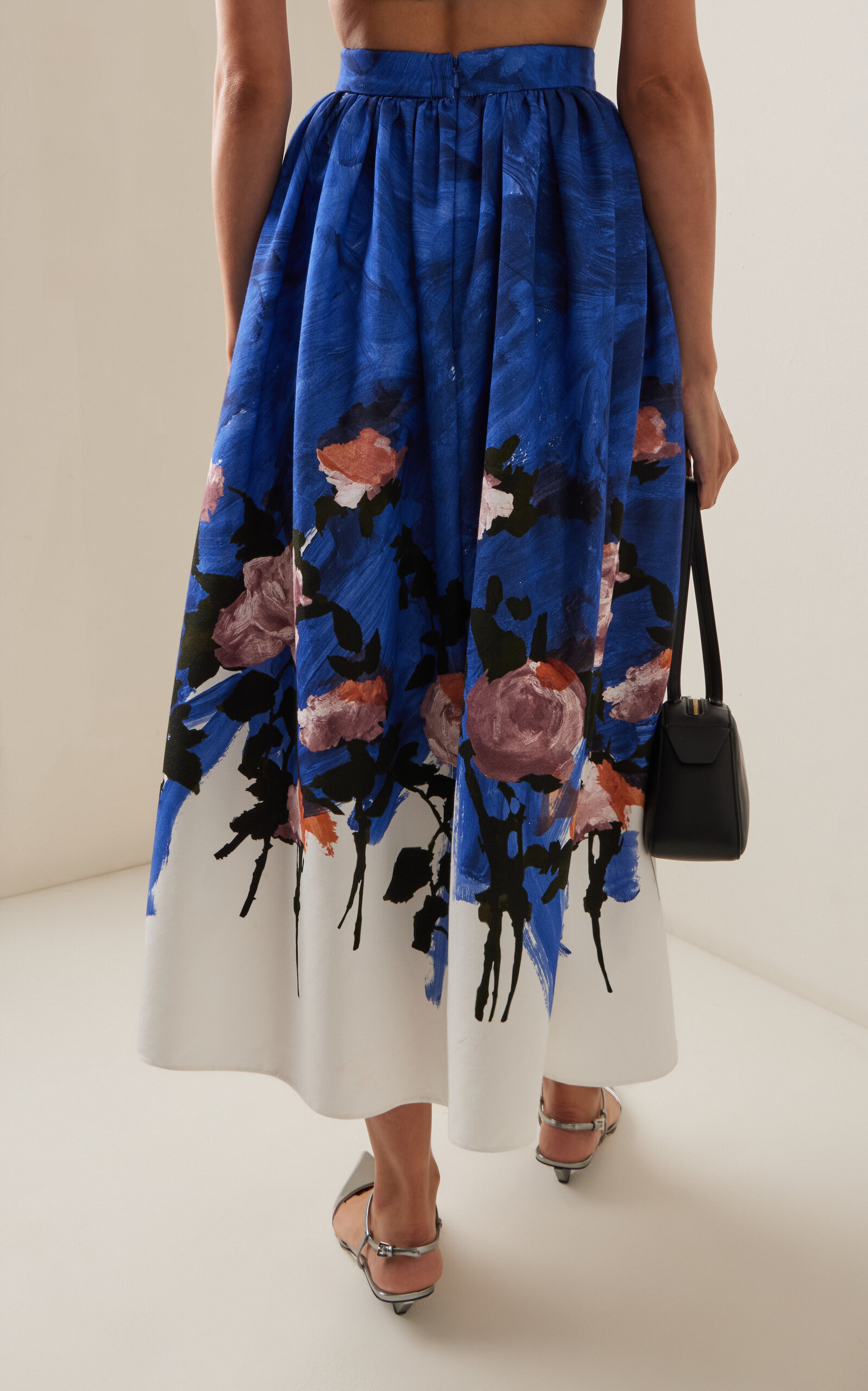 Gathered Cotton-Blend Midi Skirt multi - 4