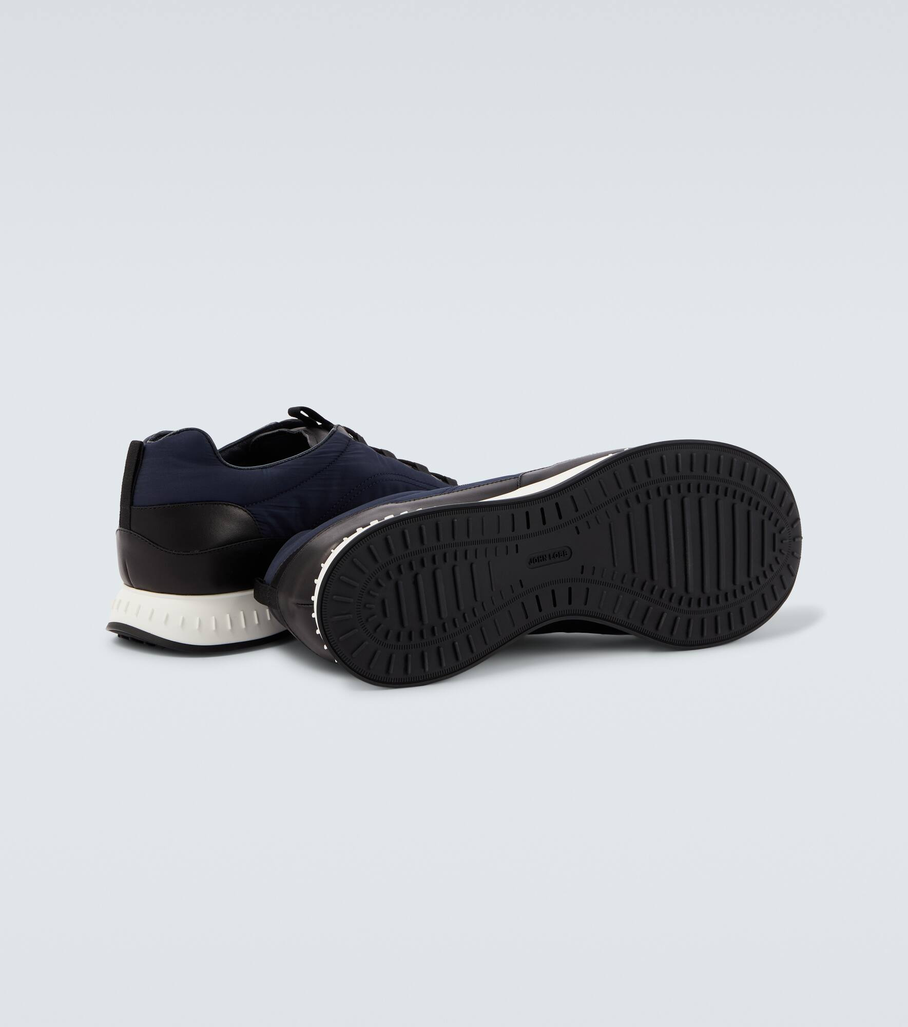 Leather-trimmed slip-on sneakers - 7