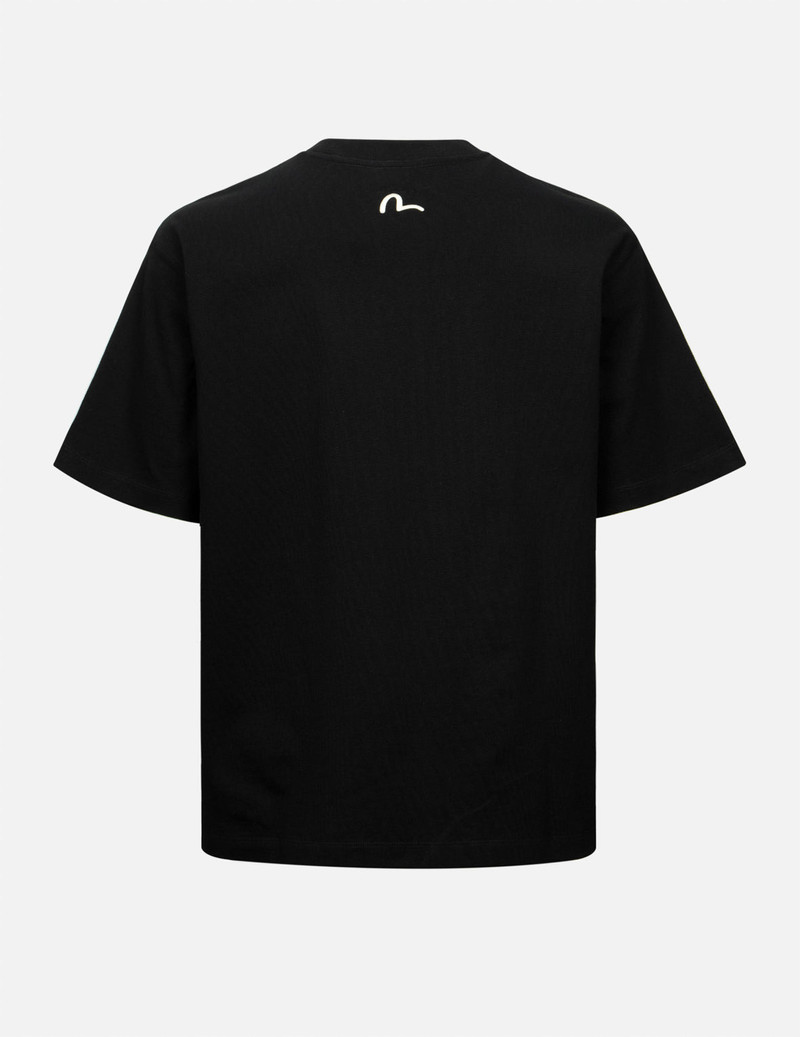 EVISU SEAGULL-PRINT DENIM POCKET RELAX FIT T-SHIRT outlook