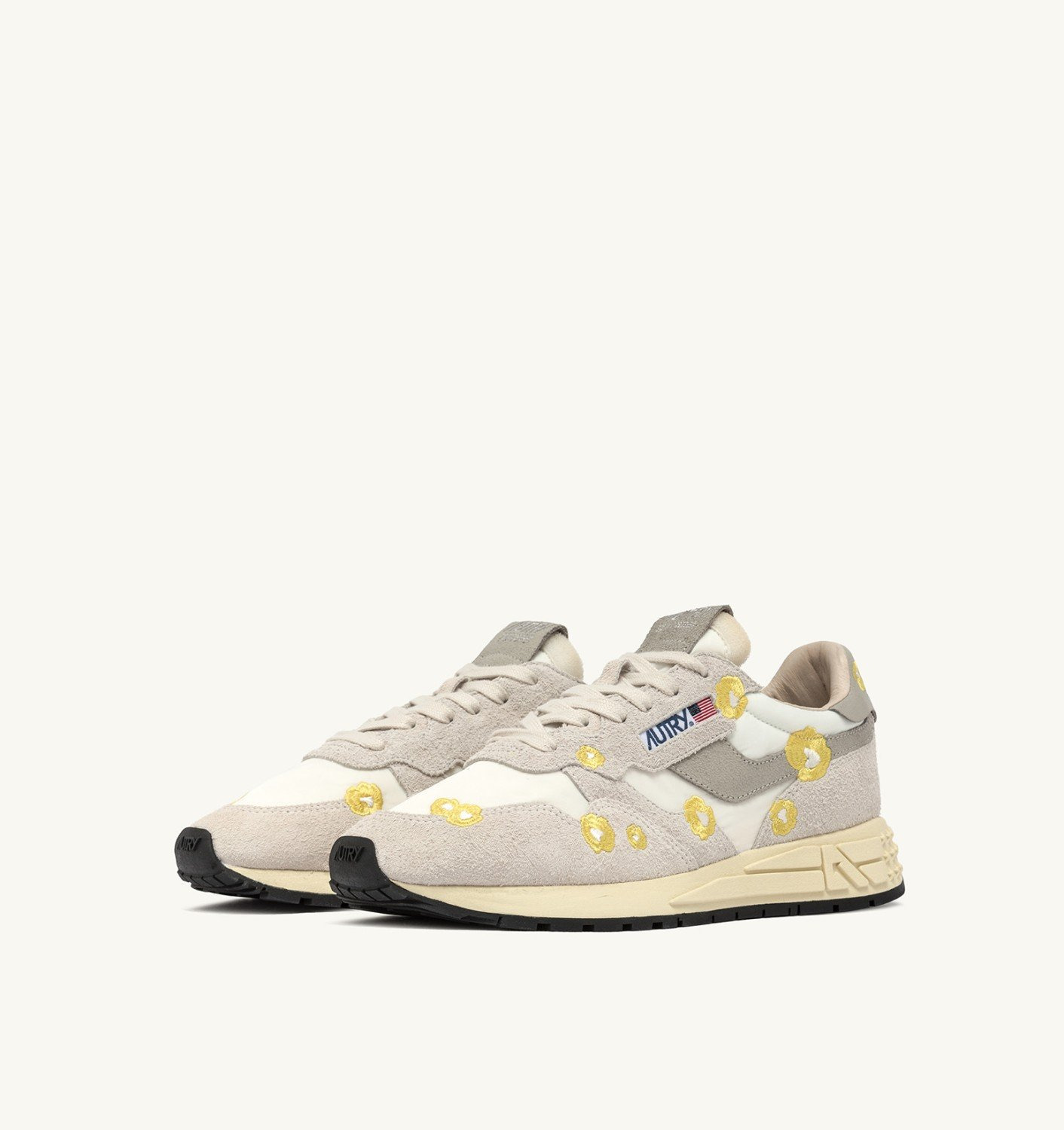 REELWIND LOW SNEAKERS IN WHITE AND BUTTERCUP EMBROIDERY - 2