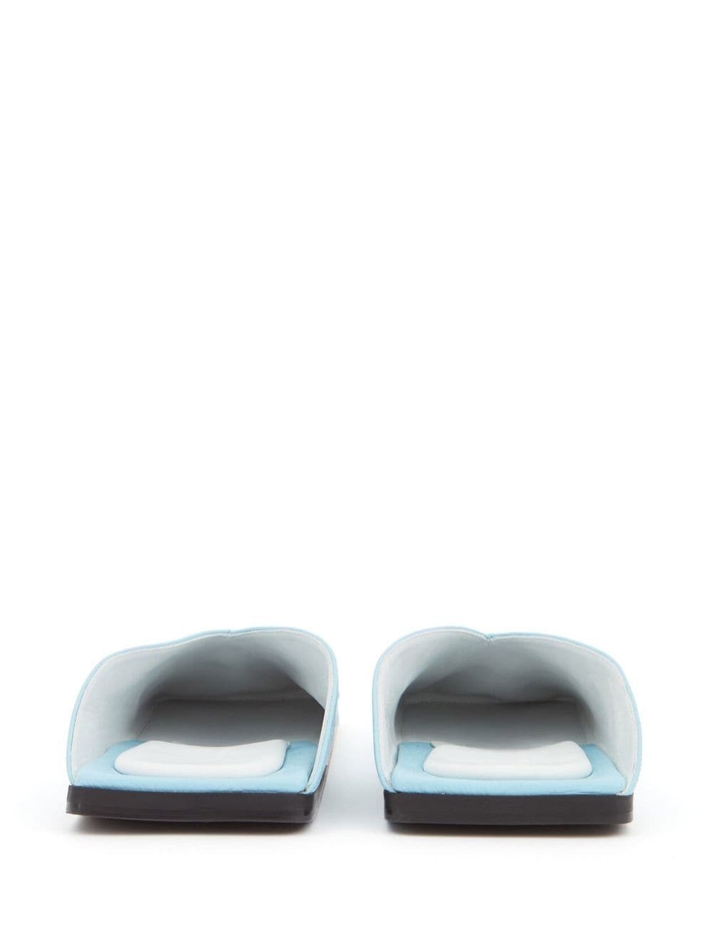 leather closed-toe slides - 3