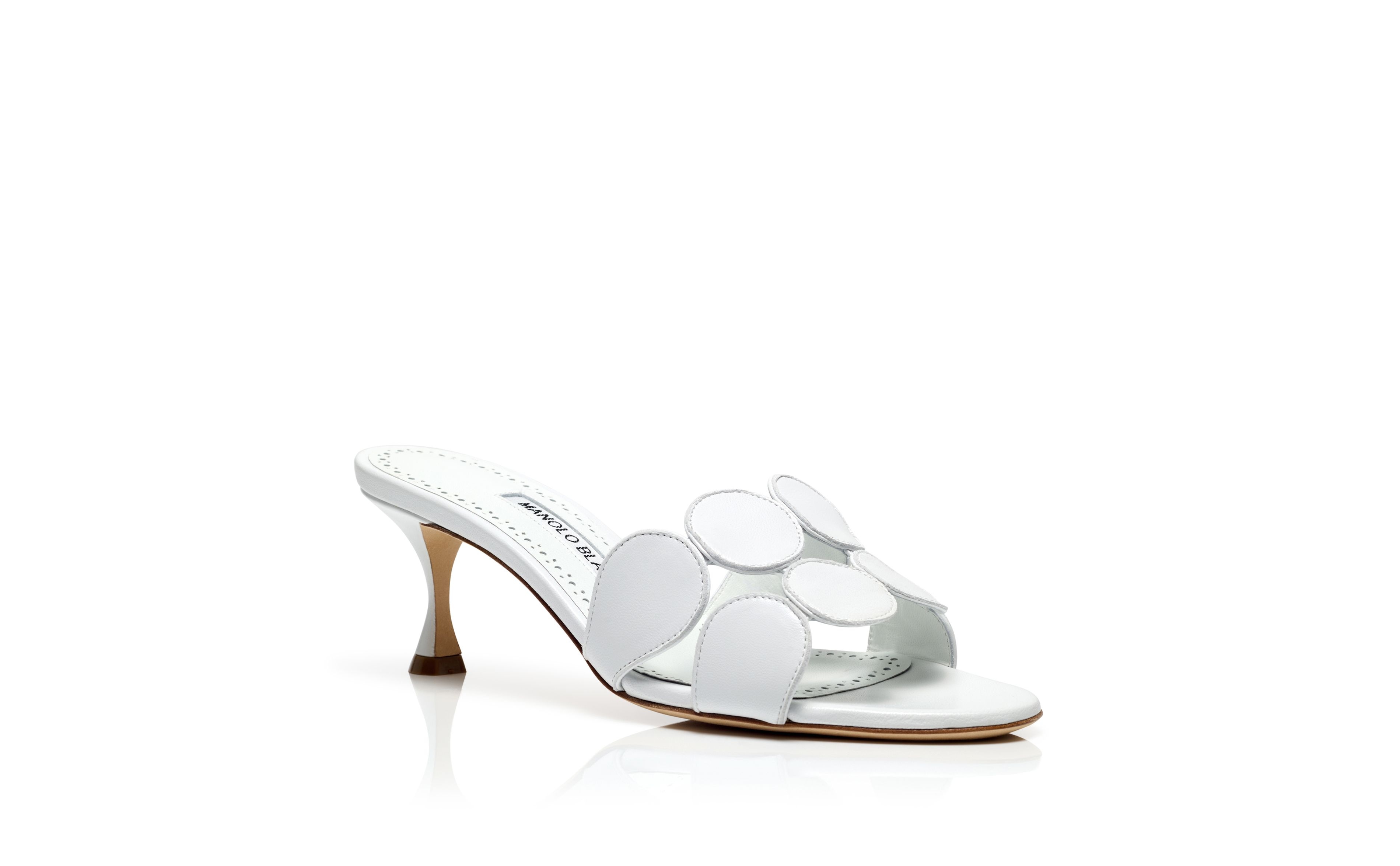 White Nappa Leather Mules - 3