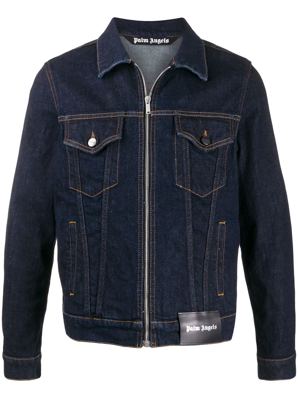 zip-front denim jacket - 1