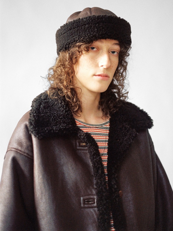 Ola Shearling Beanie Dark Brown - 2