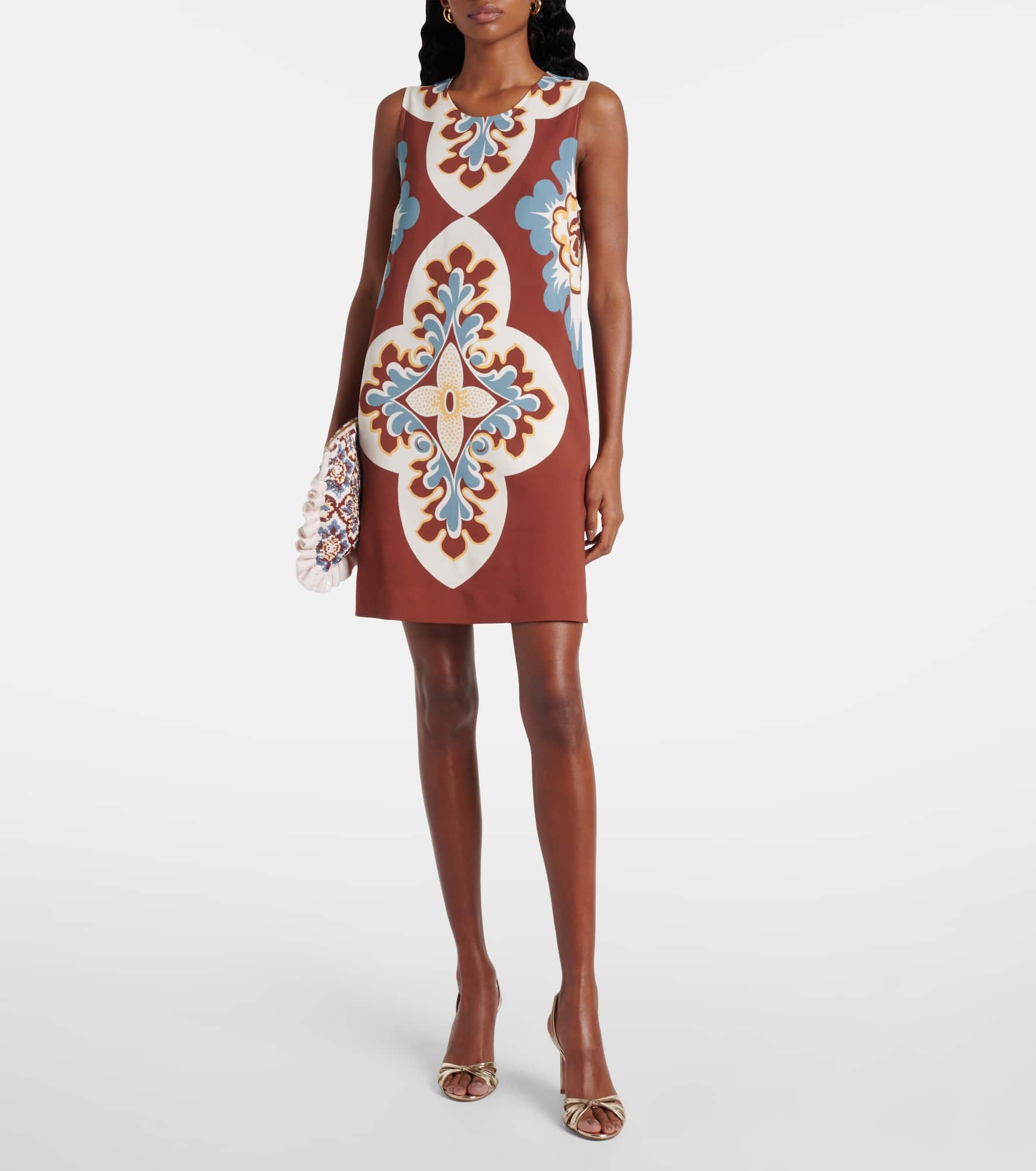 Printed satin shift dress - 2