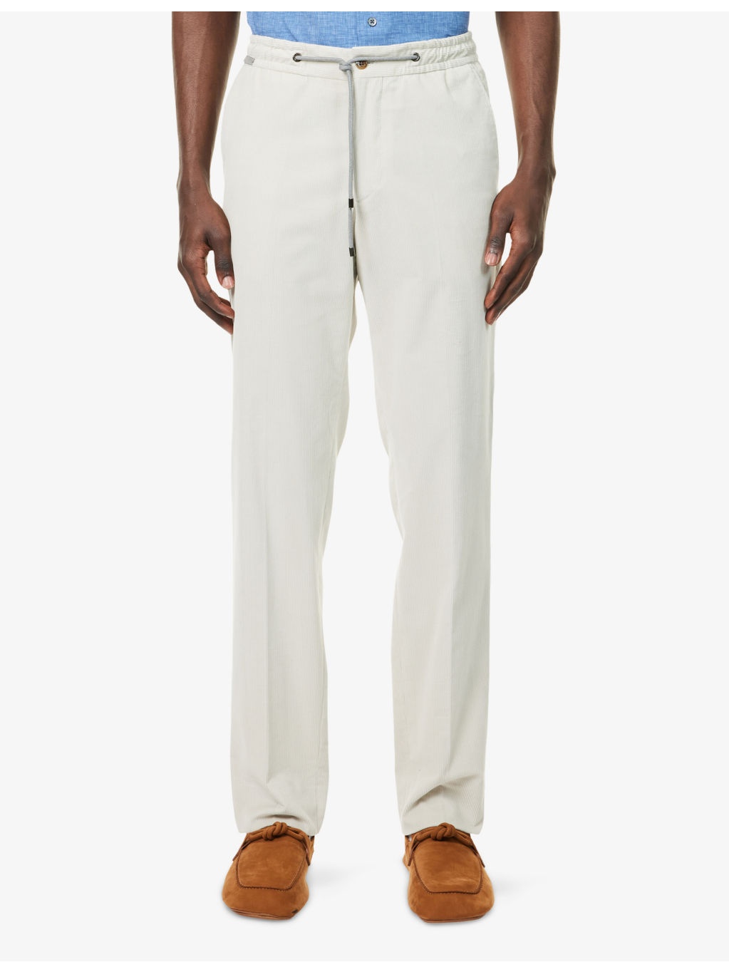 Slim-Leg Corduroy Stretch-Cotton Trousers - 3