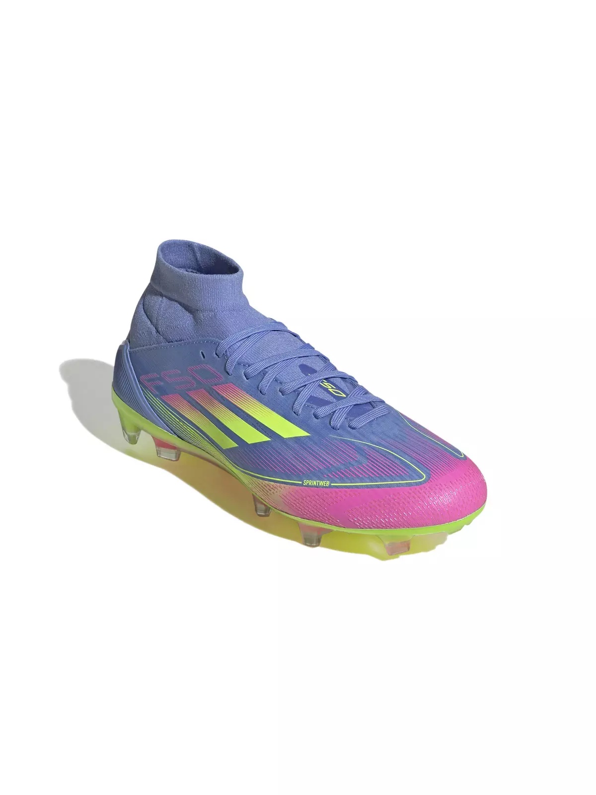 F50 Pro Mid FG "Blue Fusion/Lucid Lemon/Lucid Pink" Women's Soccer Cleat - 3