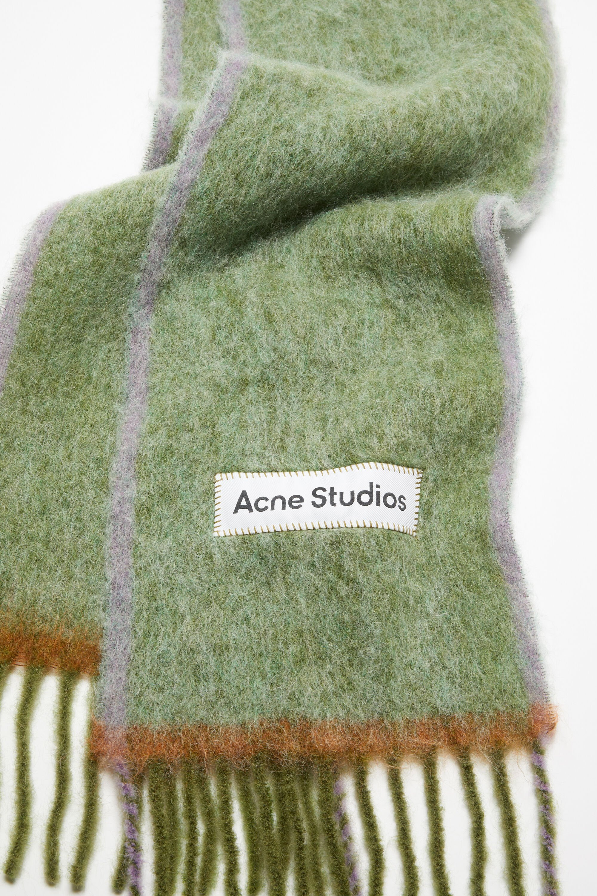 Wool mohair scarf - Narrow - Grass green - 3