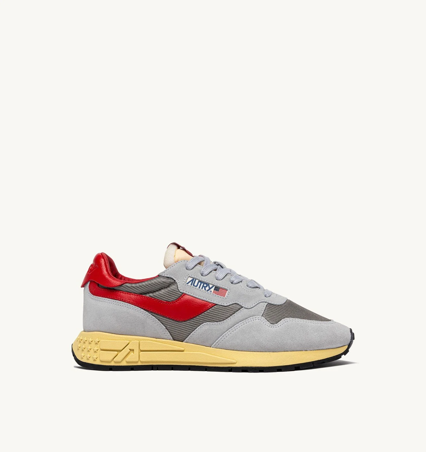 REELWIND LOW SNEAKERS IN GRAY AND MOON SUEDE AND MESH - 1