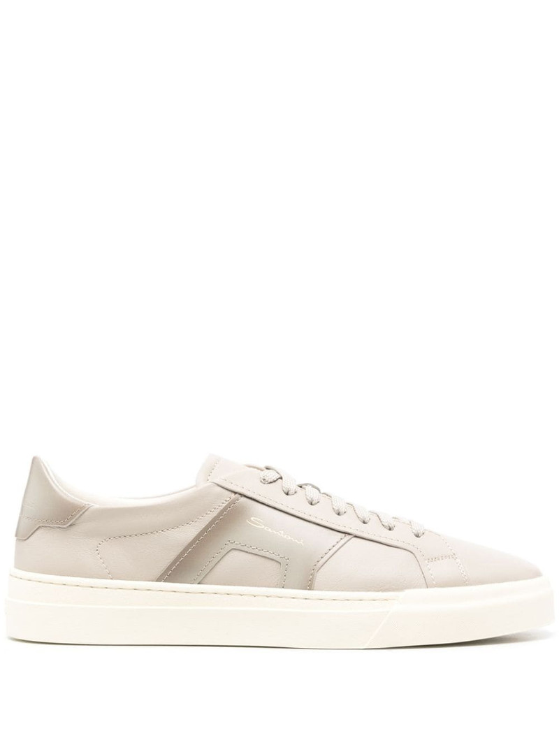 panelled leather sneakers 1