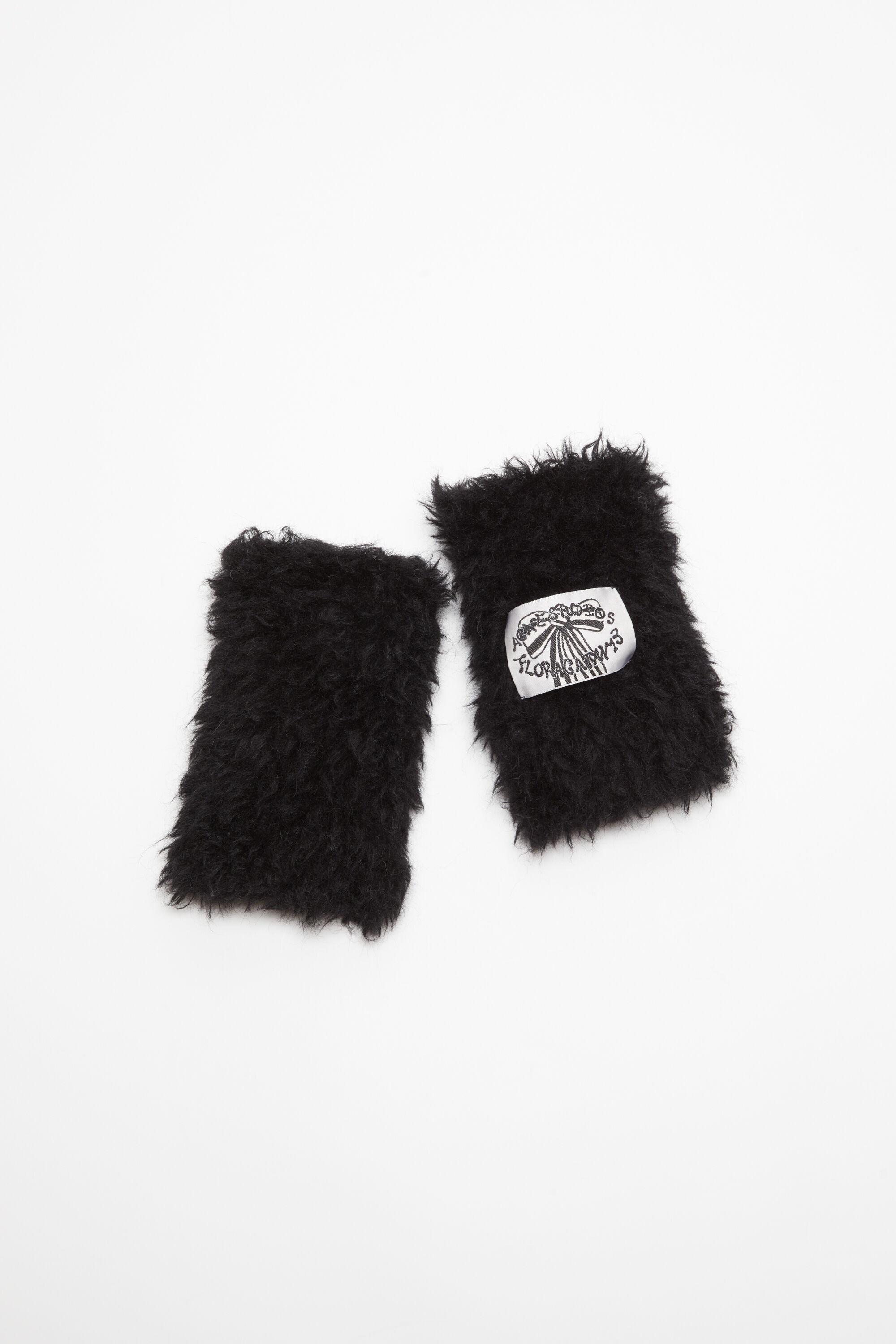 Fluffy mittens - Black - 1