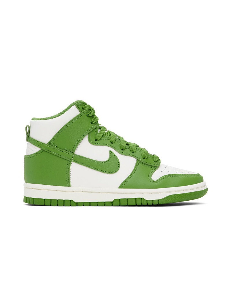 Green & White Dunk High Sneakers - 1