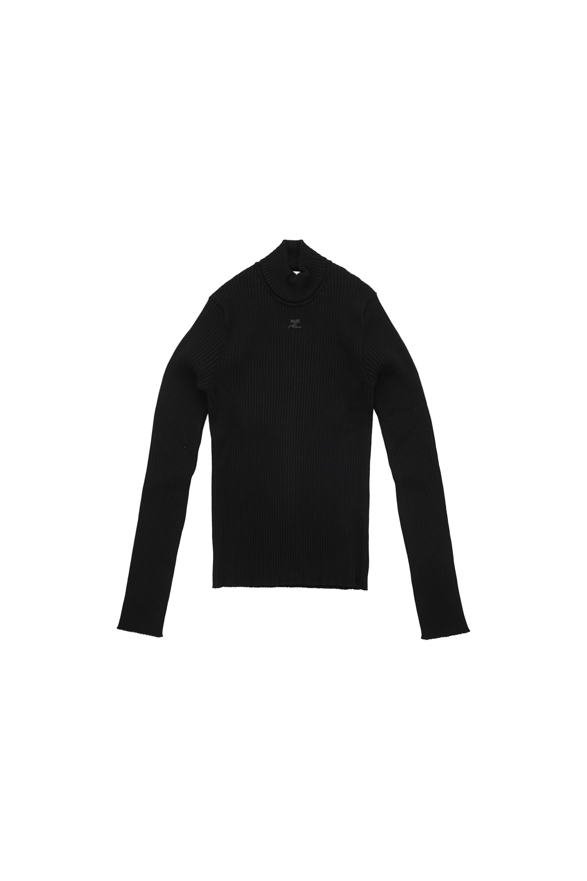 Courreges Reedition Mockneck Sweater Black - 1