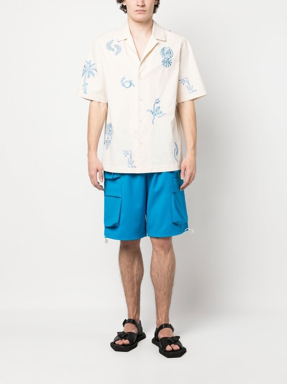 virgin wool cargo shorts - 2