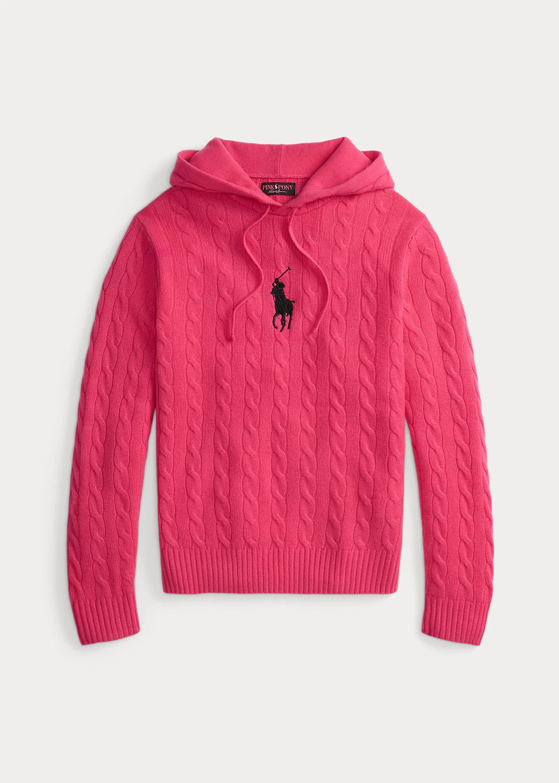 Pink Pony Cable-Knit Hoodie 1
