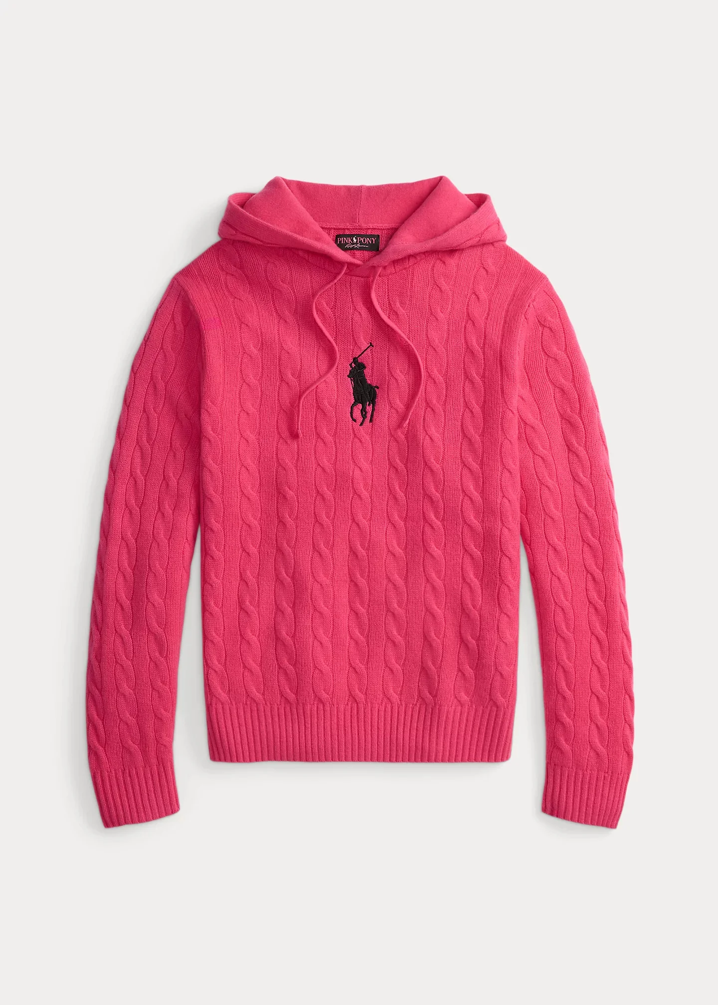 Pink Pony Cable-Knit Hoodie - 1