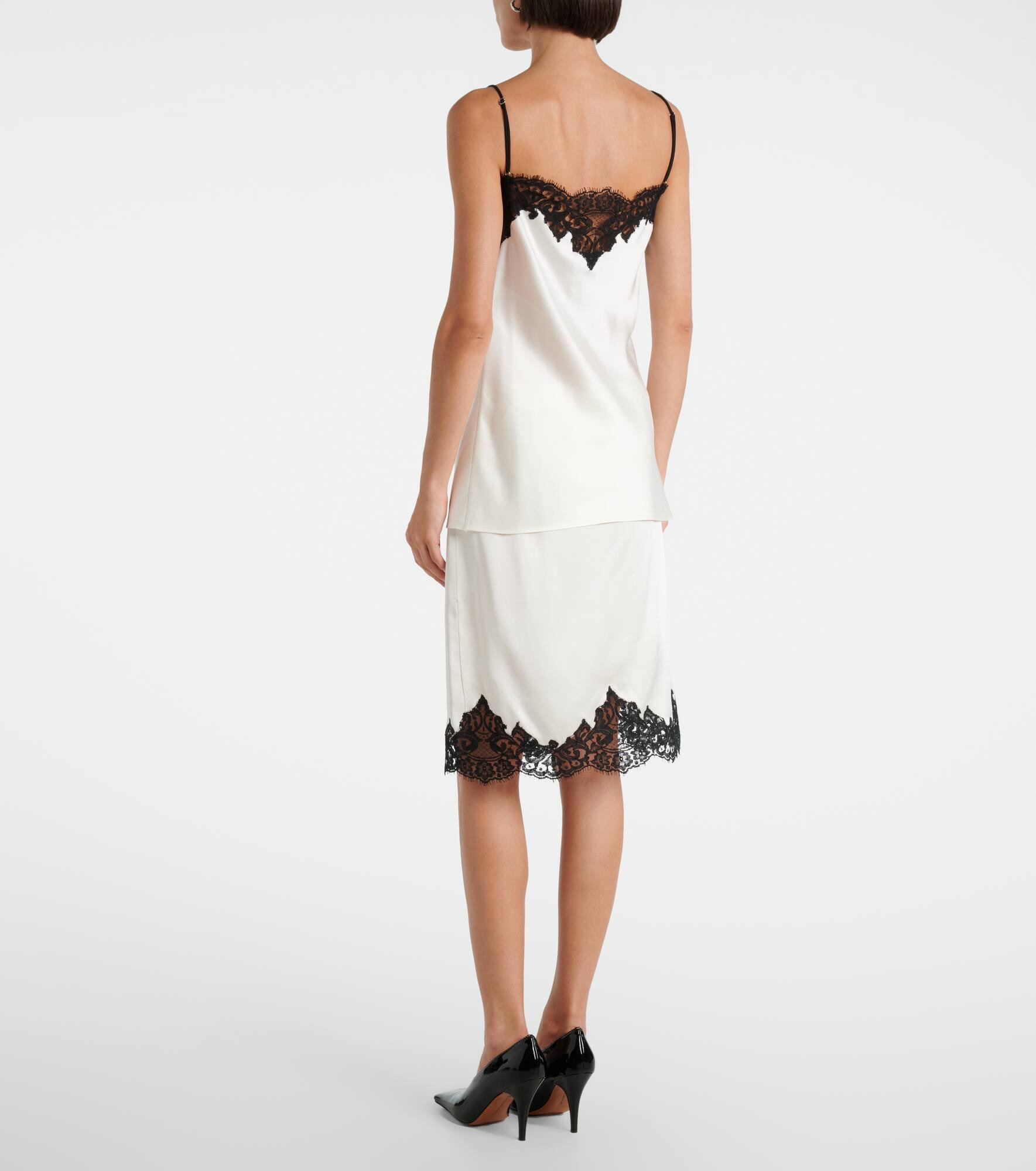 Lace-trimmed satin camisole - 3