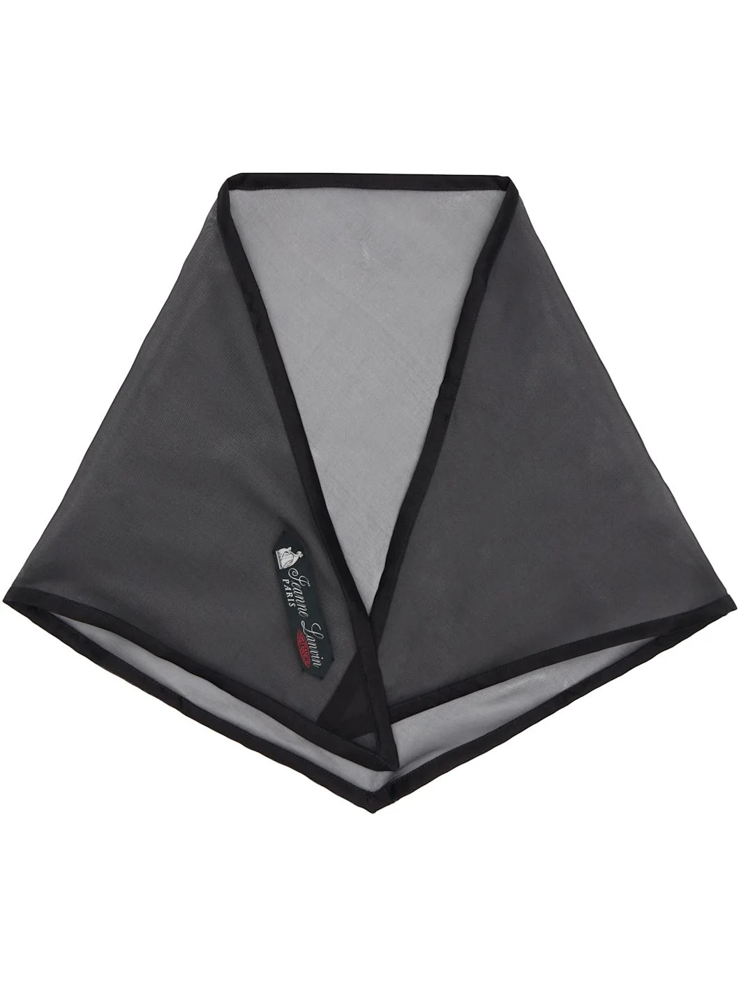 Black Silk Organza Triangle Scarf - 1