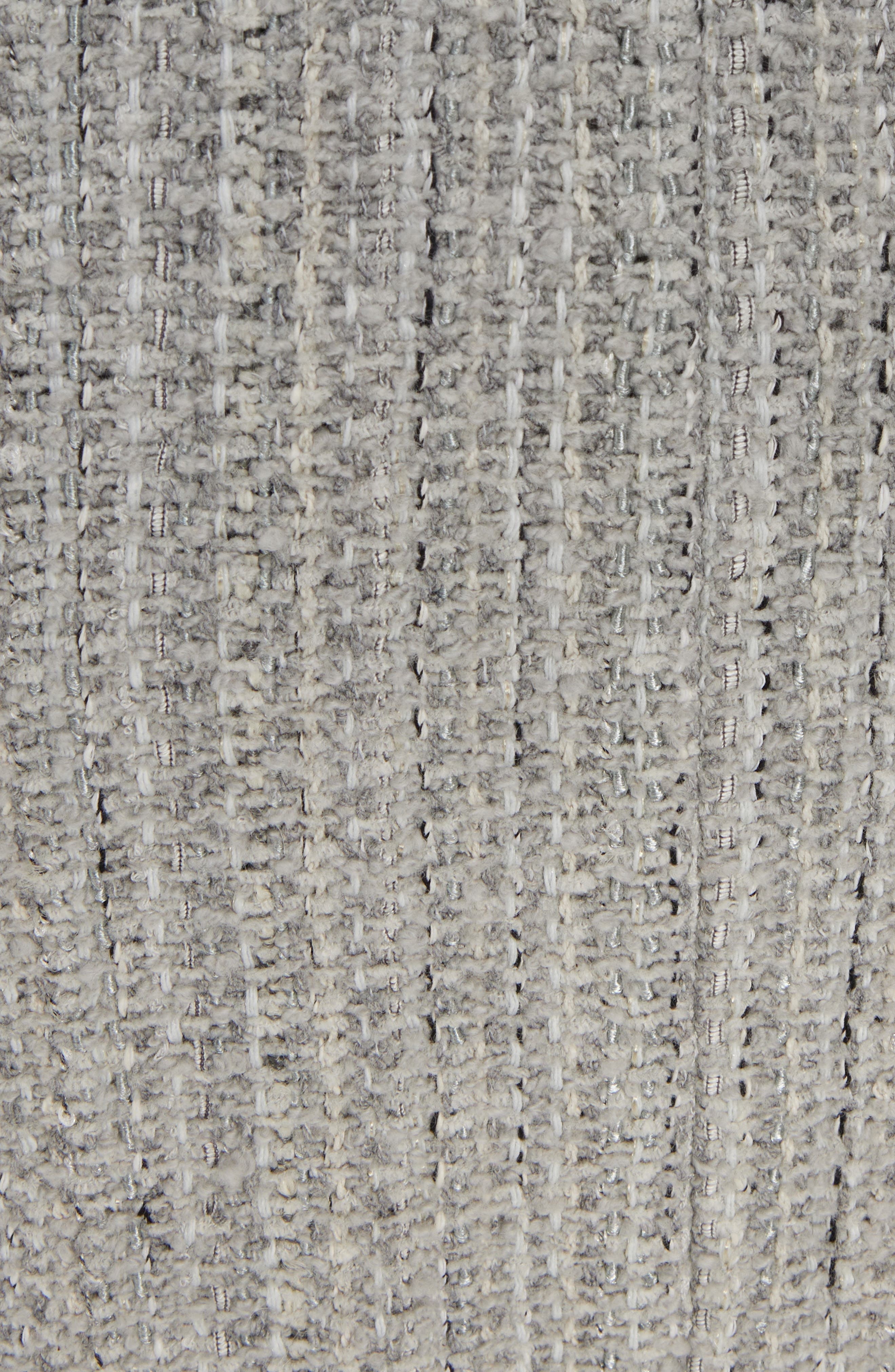 High Waist Fray Edge Tweed Skirt - 7