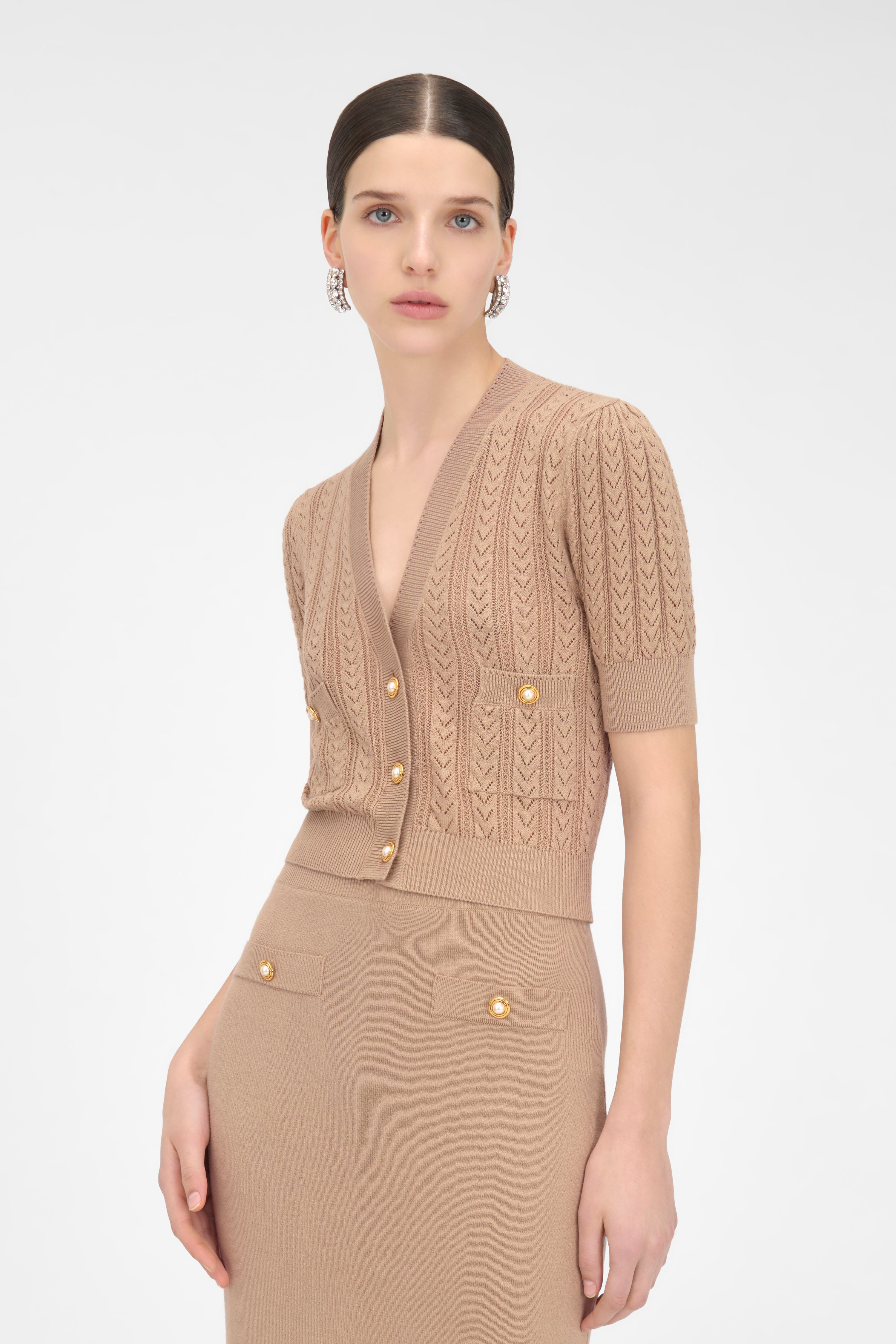 COTTON AND CASHMERE BLEND CARDIGAN - 5