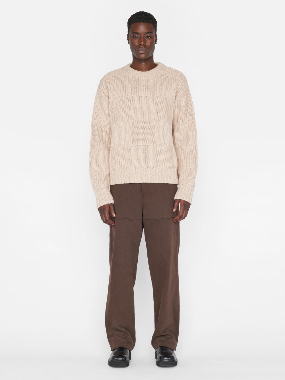 Grid Sweater in Oatmeal - 2