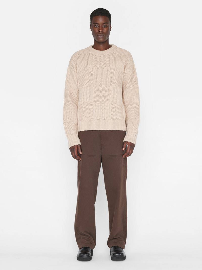 FRAME Grid Sweater in Oatmeal outlook