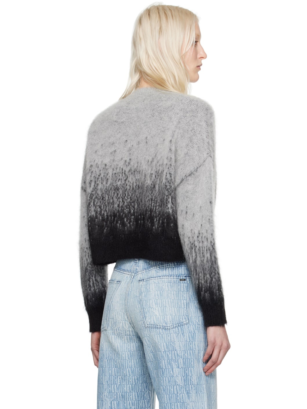 Gray Staggered Ombre Sweater - 3