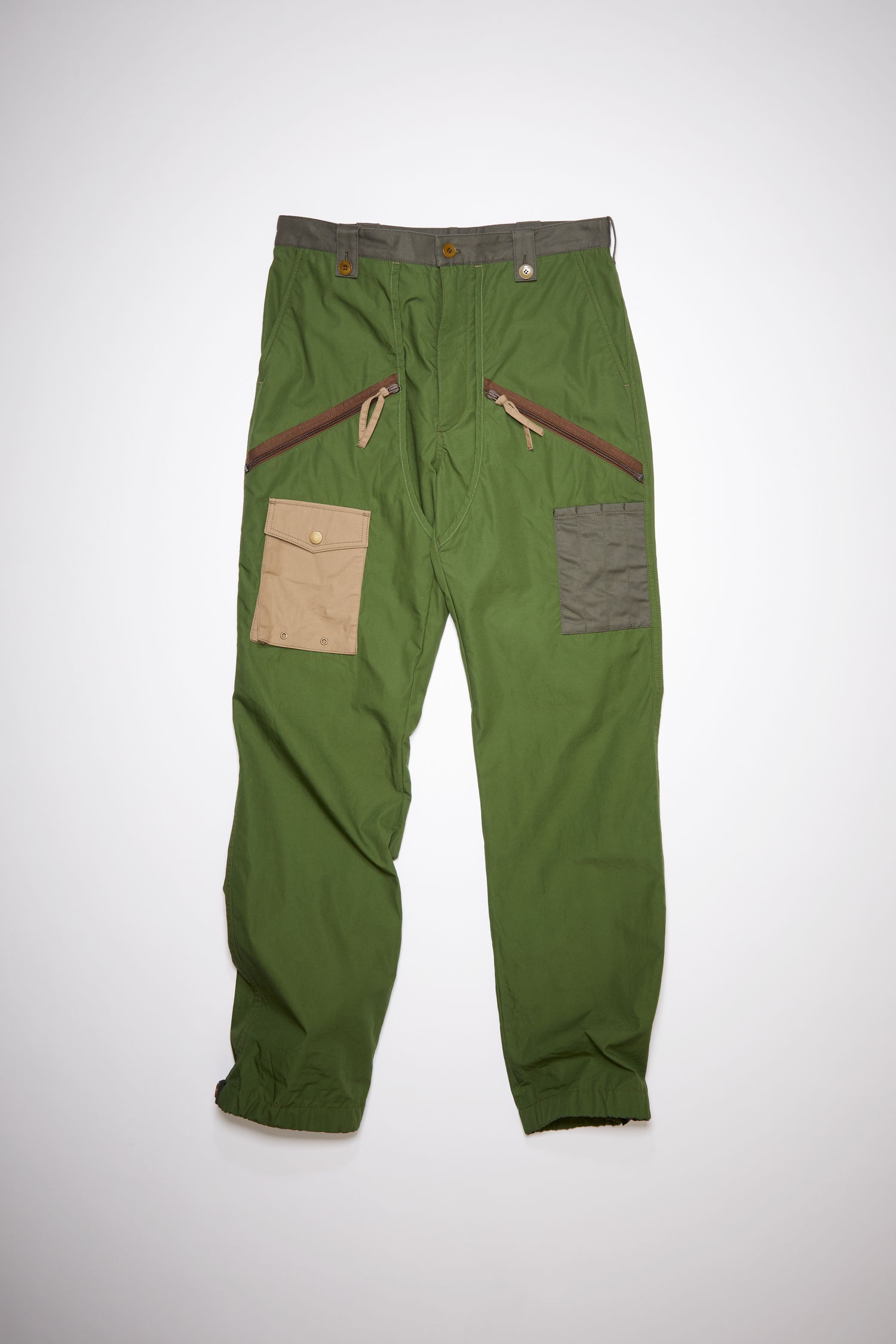 Slim combat trousers - Hunter green/olive green - 5