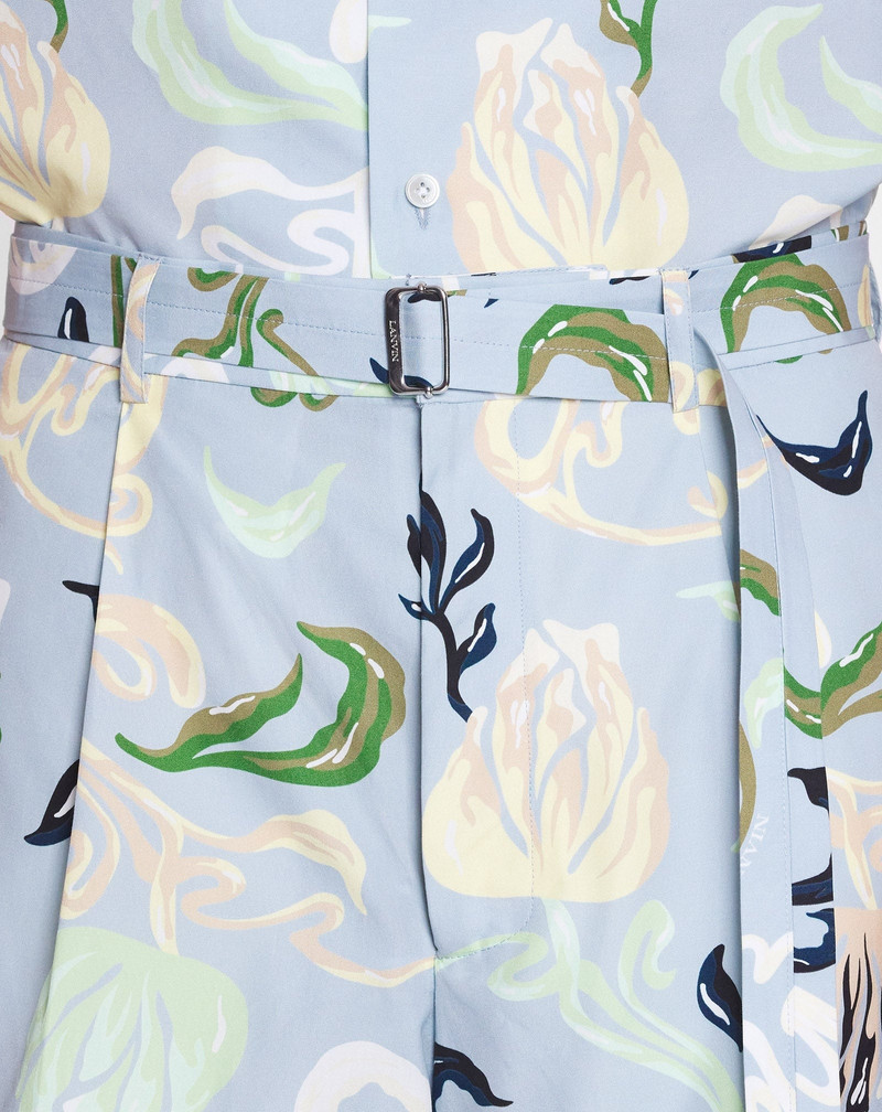 Lanvin FLORAL PRINT BELTED SHORTS outlook