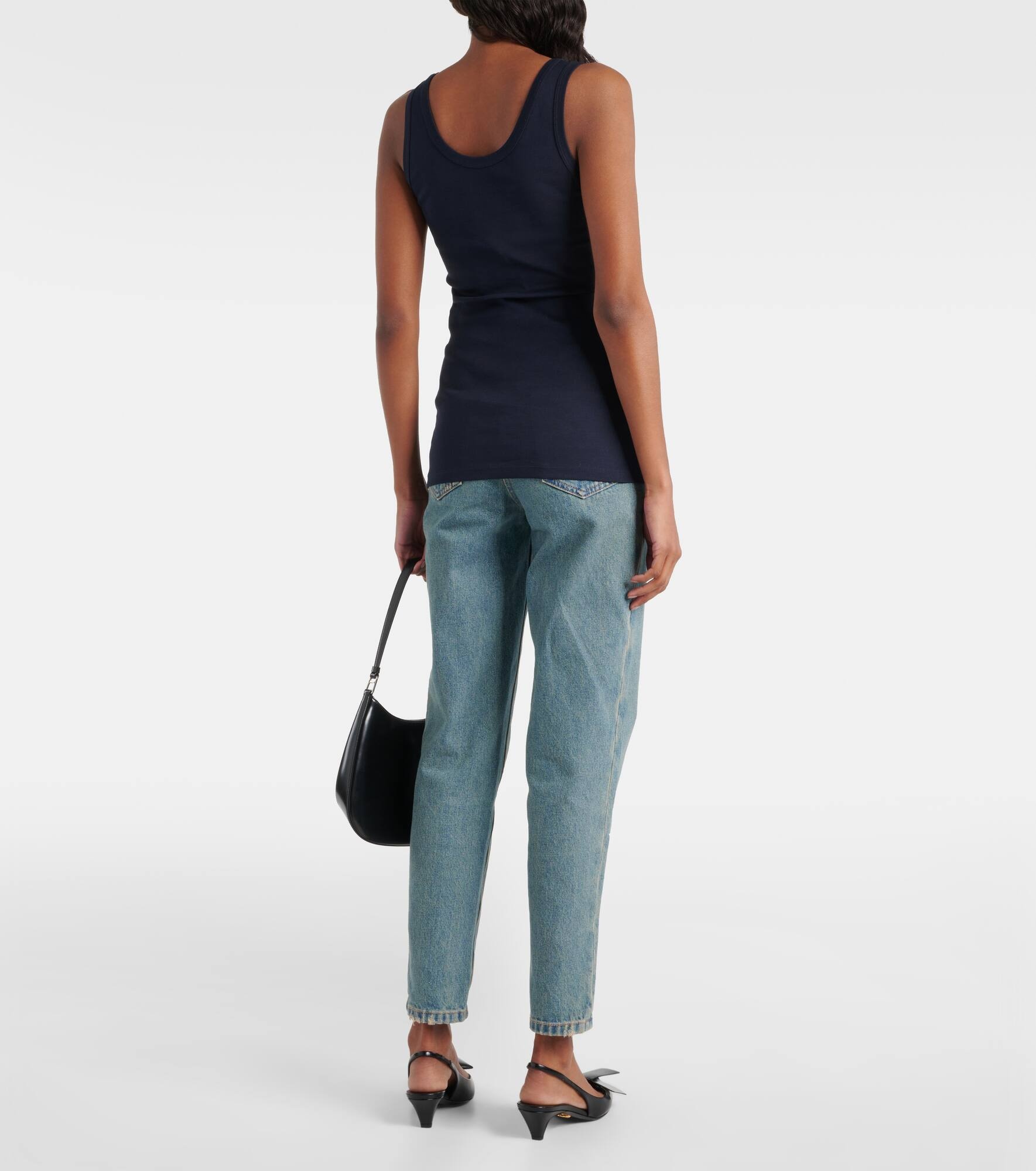 Logo cotton jersey tank top - 3