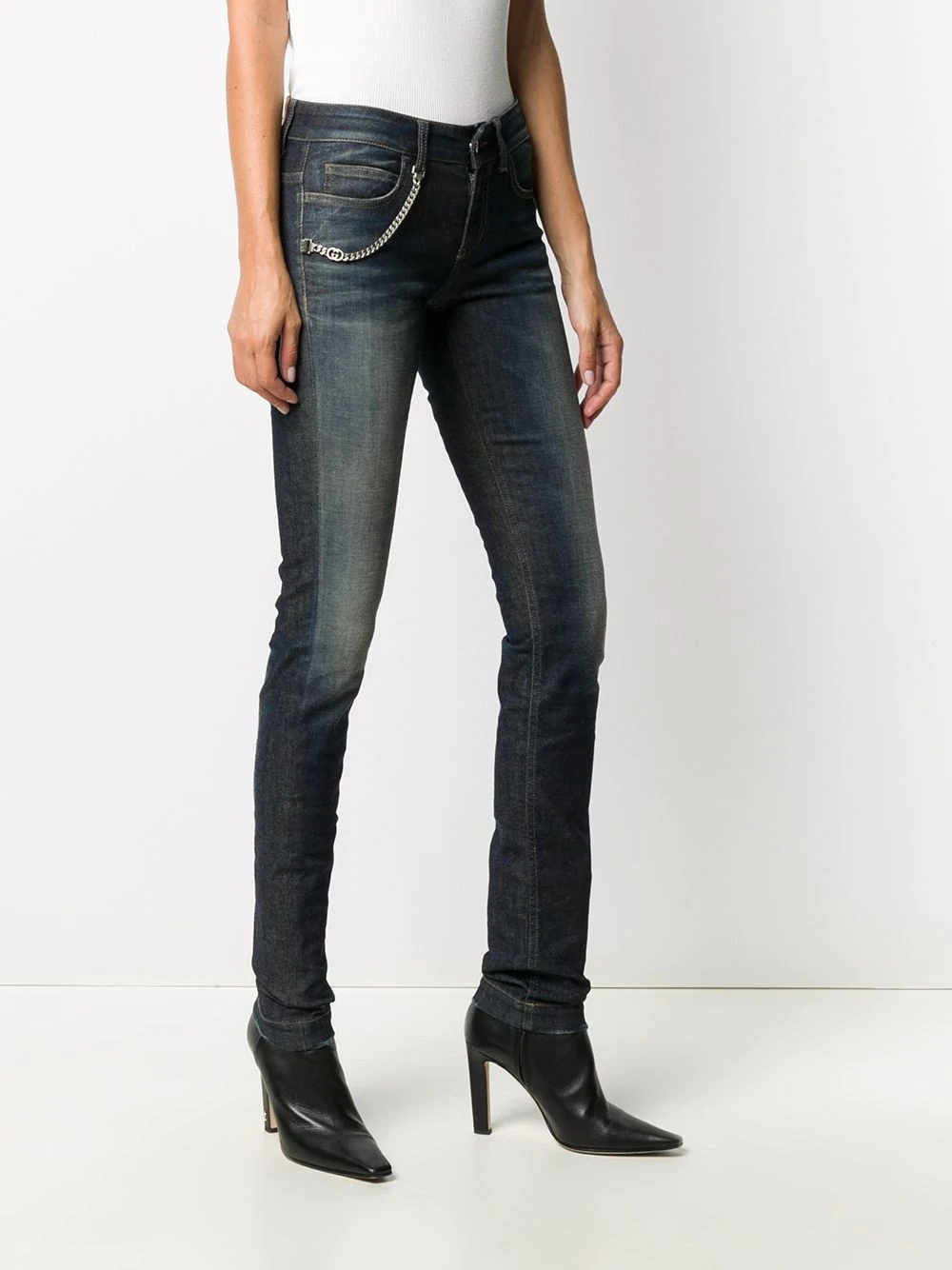 GG chain detail skinny jeans - 3