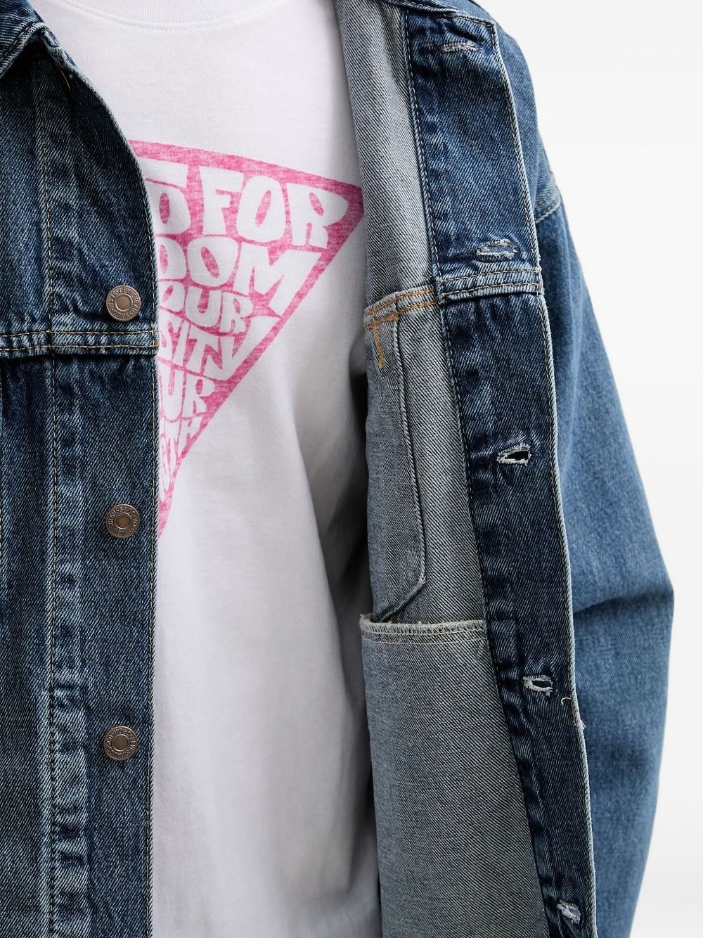Trucker button-fastening denim jacket - 3