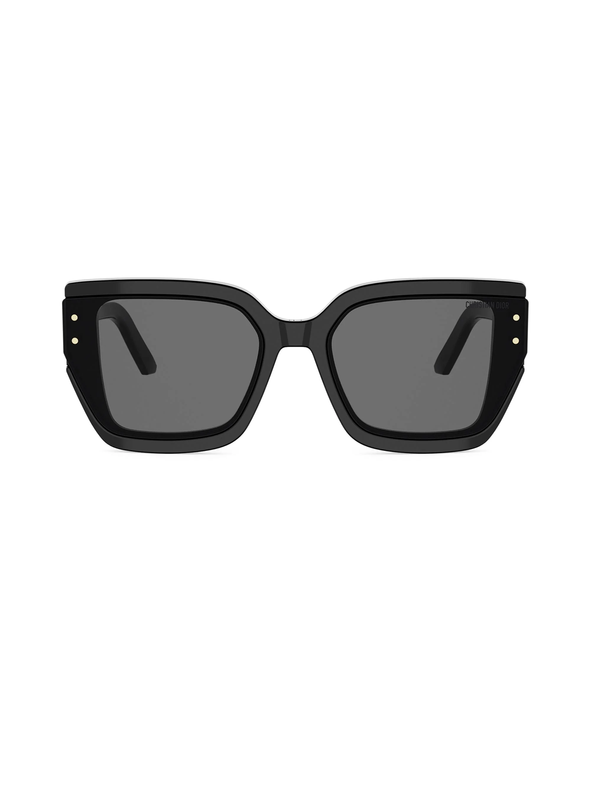 Women's DiorSignature S14I 64MM Square Sunglasses - Shinyblackandsmoke - 1