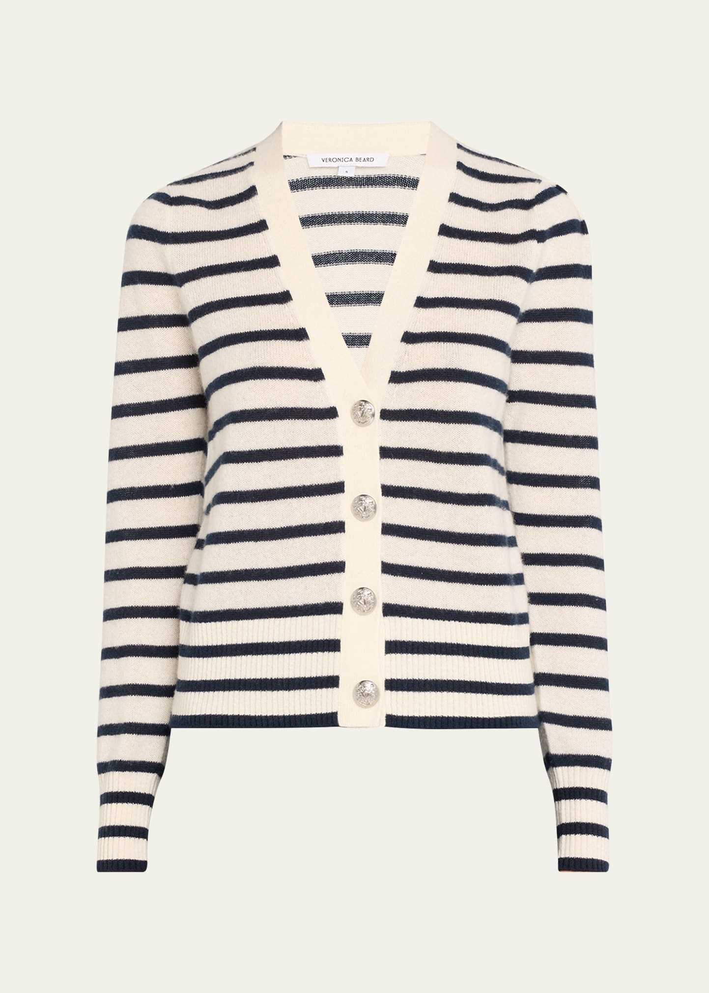 Solene Stripe Cashmere Cardigan - 1