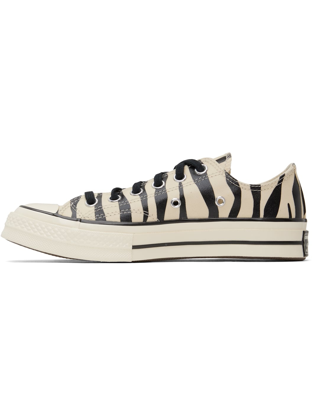Black & Off-White Chuck 70 Glow-In-The-Dark Zebra Low Top Sneakers - 3