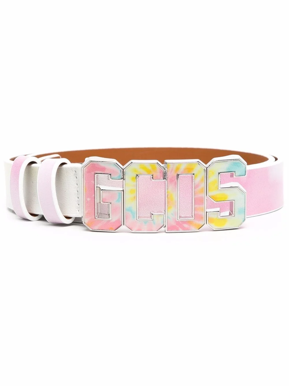tie-dye print buckle belt - 1