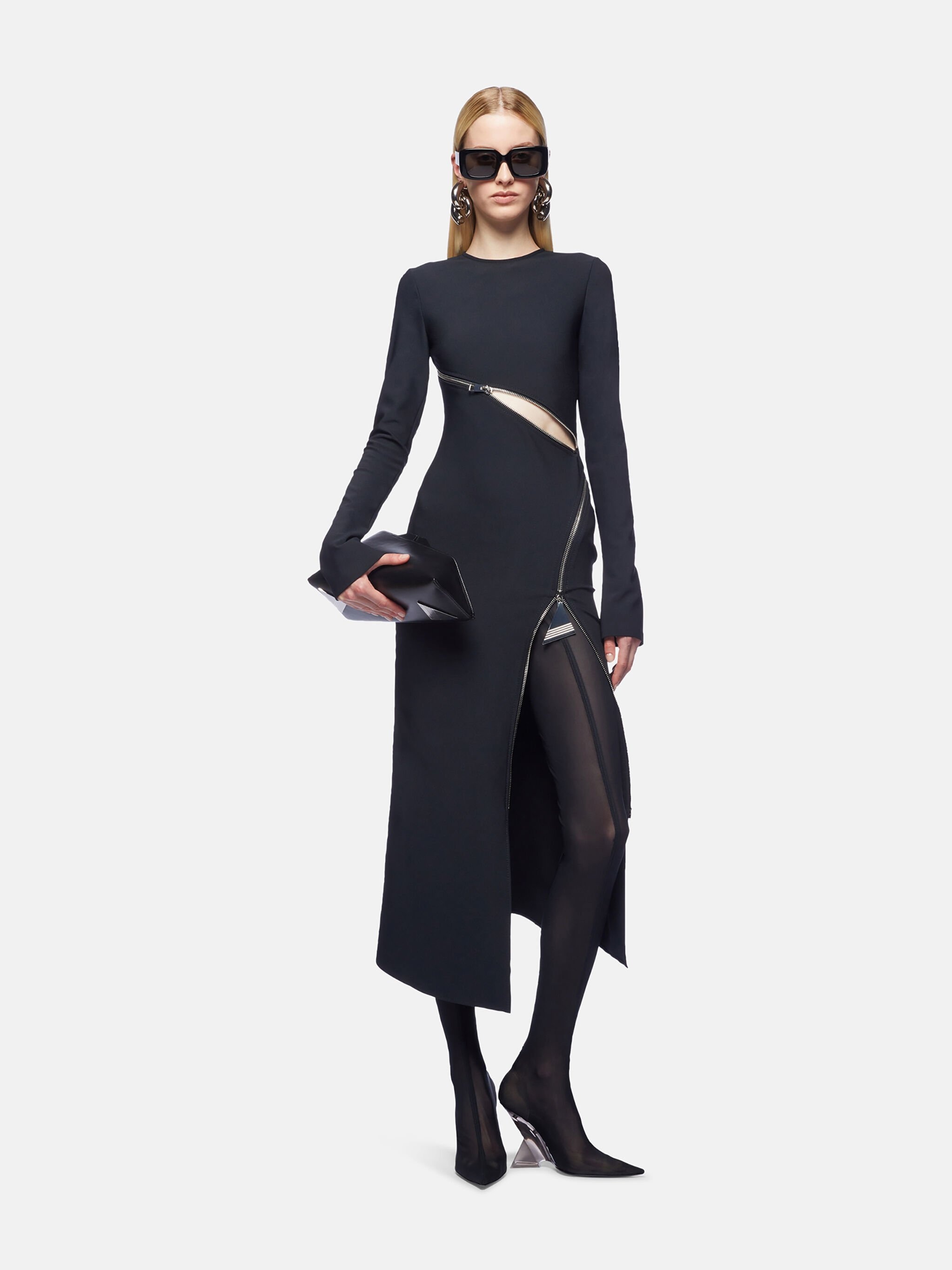 BLACK MIDI DRESS - 2