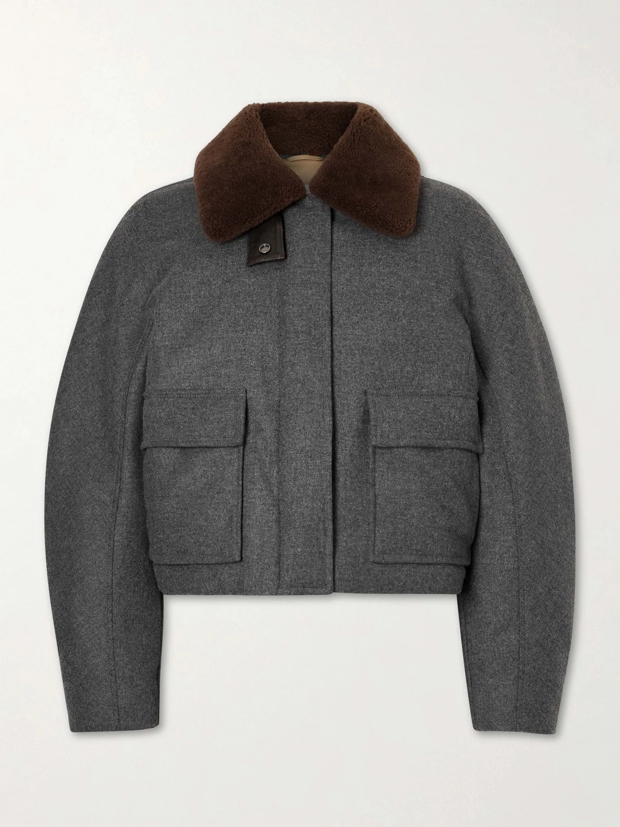 Shearling-trimmed Padded Wool And Cashmere-blend Down Jacket - 1