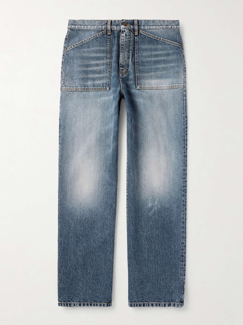 Straight-Leg Logo-Embroidered Jeans - 1