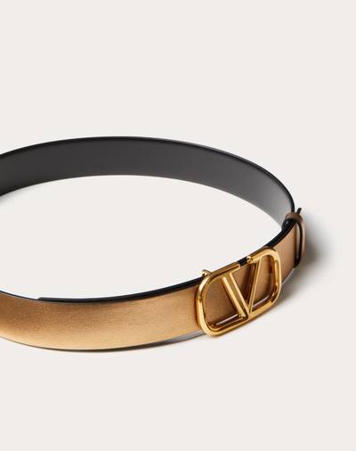 Valentino VLOGO SIGNATURE REVERSIBLE BELT IN SHINY AND METALLIC CALFSKIN 30MM outlook