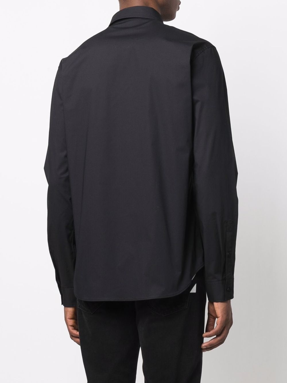 tonal logo button-up shirt - 4