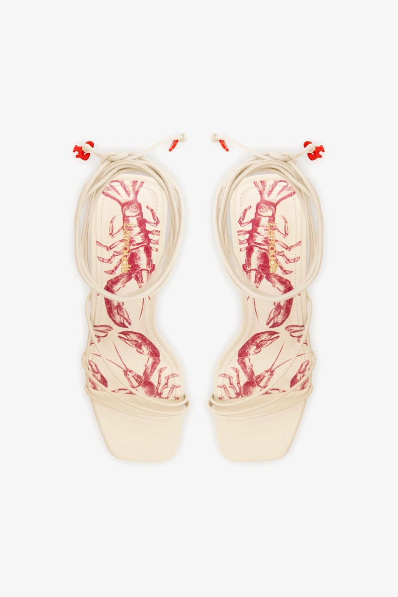 Nadia Sandal In Ivory Leather 6