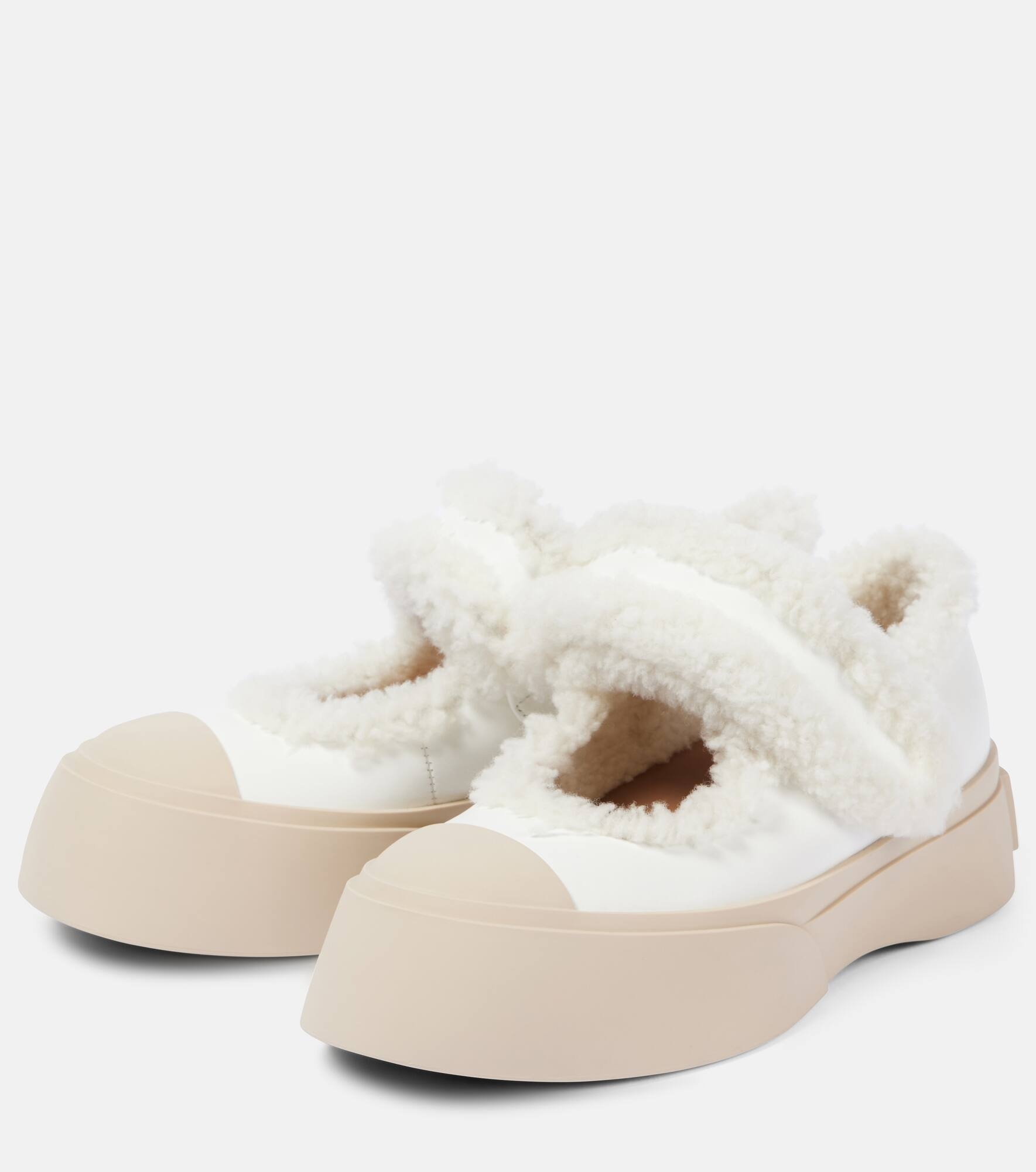 Pablo shearling-lined leather sneakers - 4